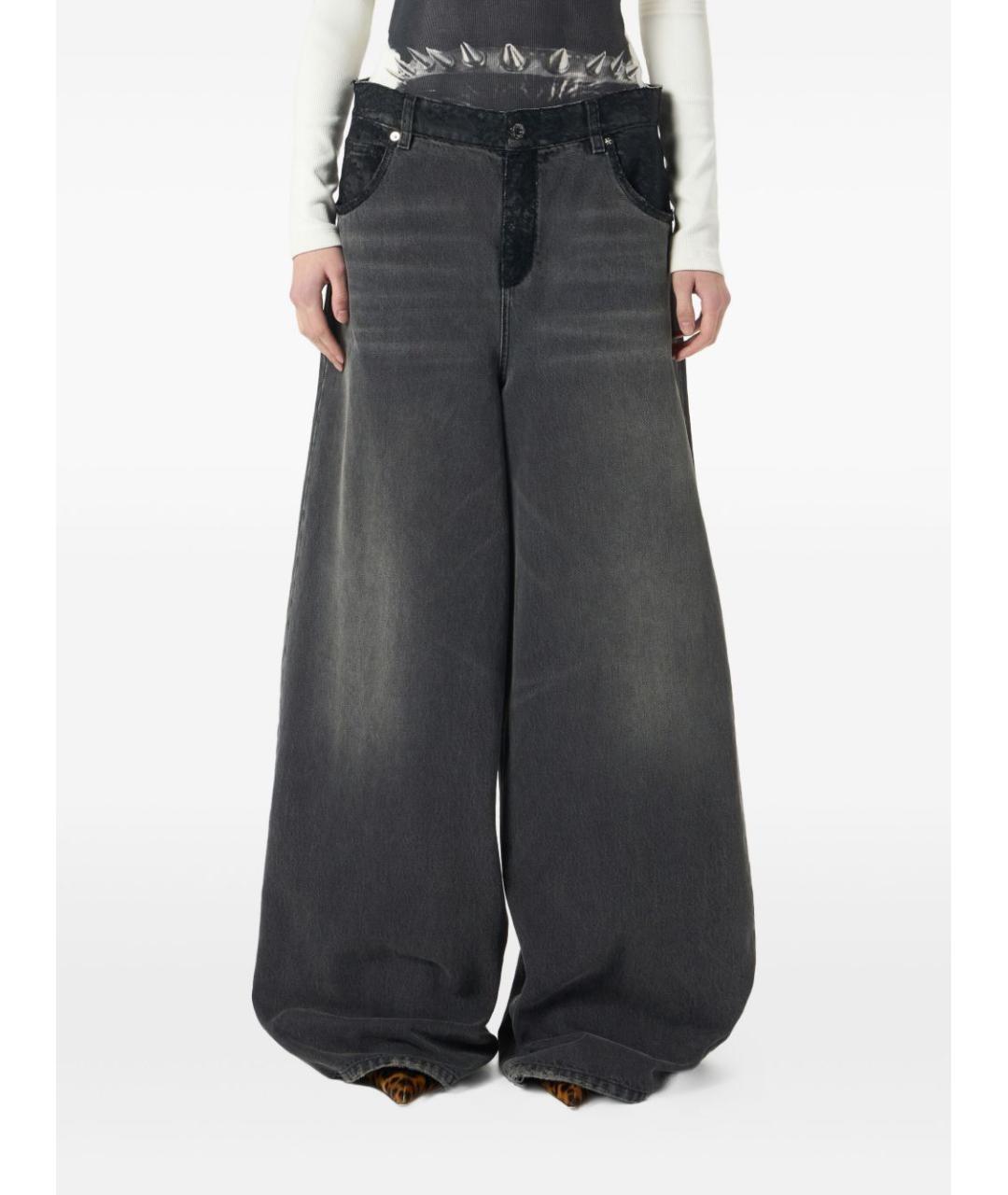 BLUMARINE Серые хлопковые джинсы клеш, фото 5