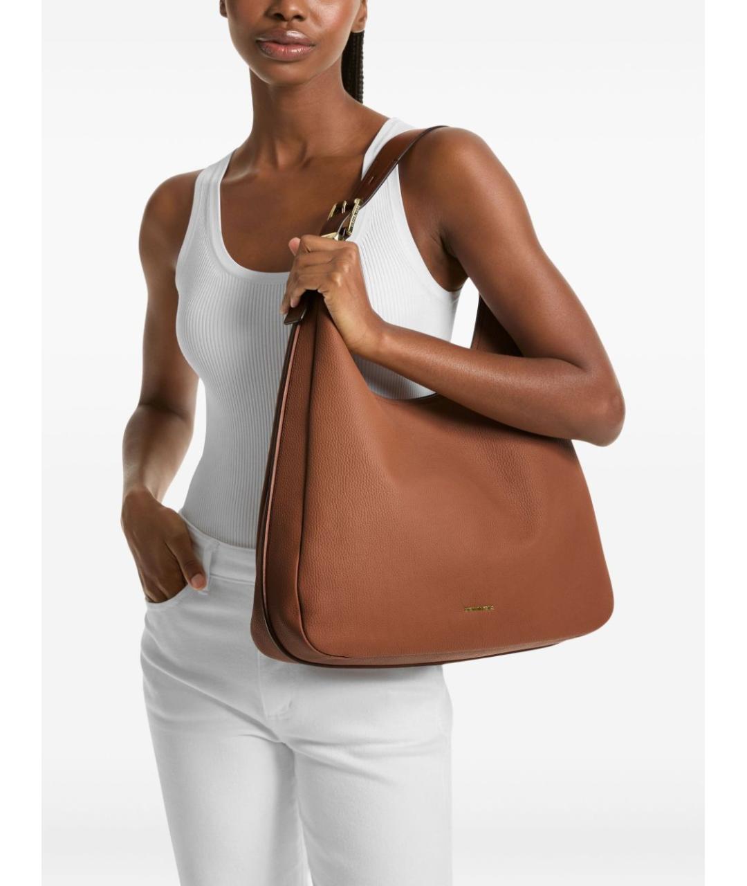 MICHAEL KORS Коричневая кожаная сумка через плечо, фото 2