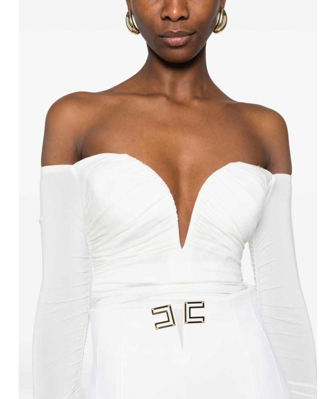 ELISABETTA FRANCHI Белое вискозное боди, фото 3