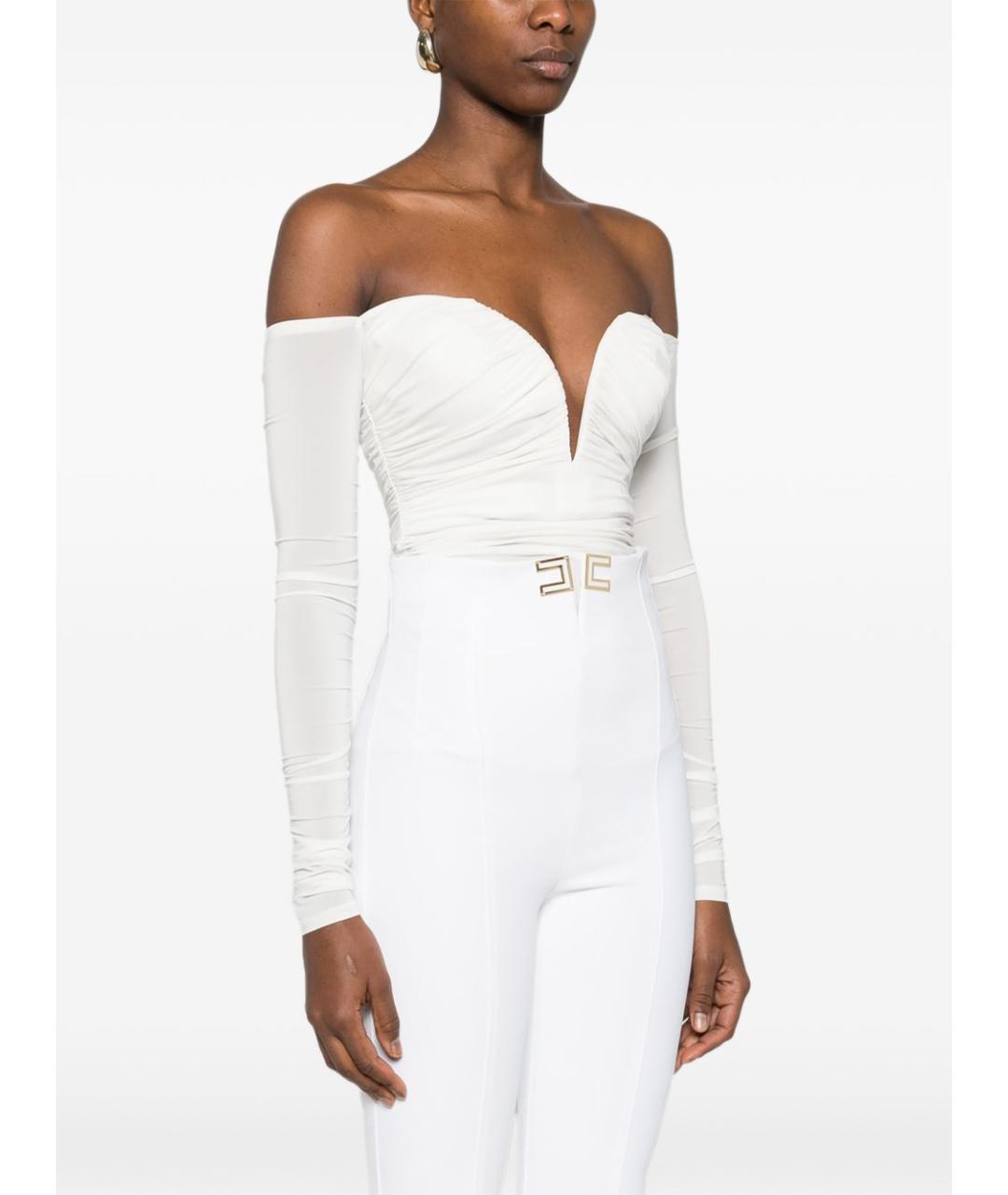 ELISABETTA FRANCHI Белое вискозное боди, фото 5