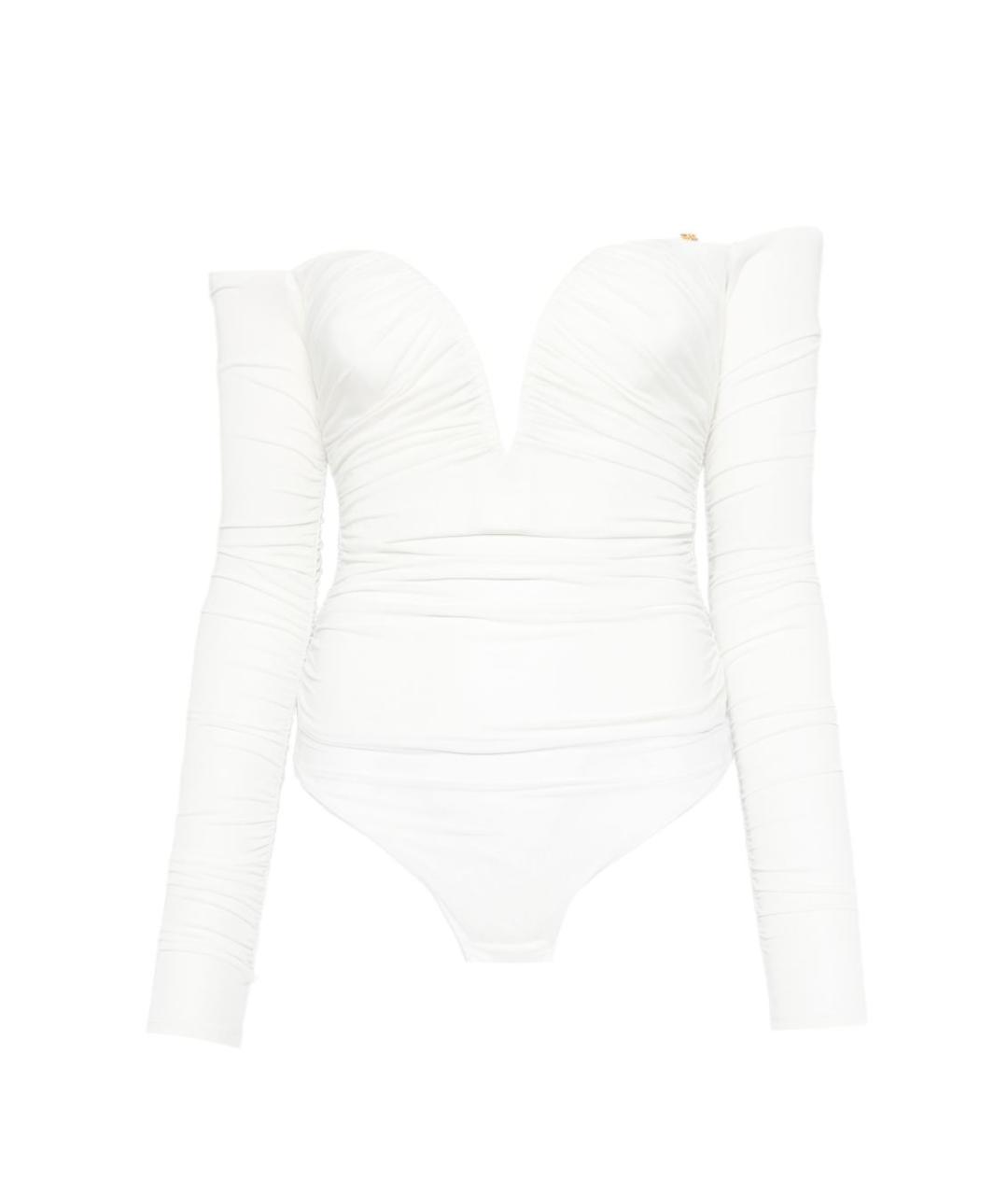 ELISABETTA FRANCHI Белое вискозное боди, фото 1