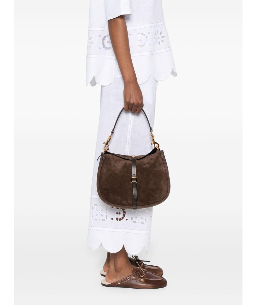 ETRO Коричневая замшевая сумка через плечо, фото 5