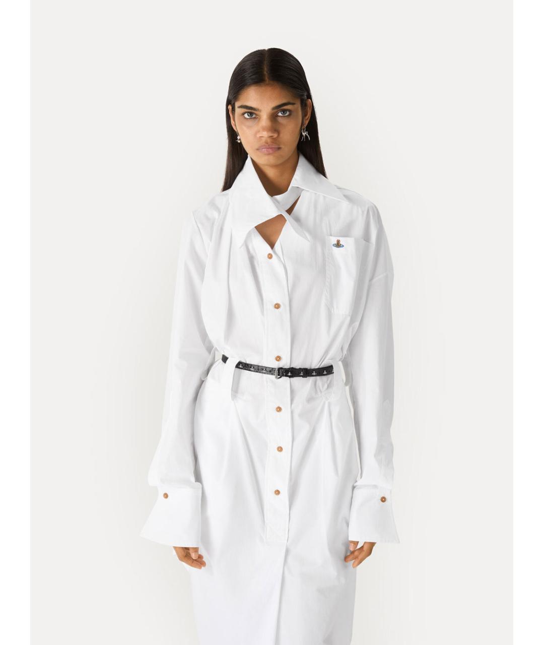 VIVIENNE WESTWOOD Белое хлопковое повседневное платье, фото 4