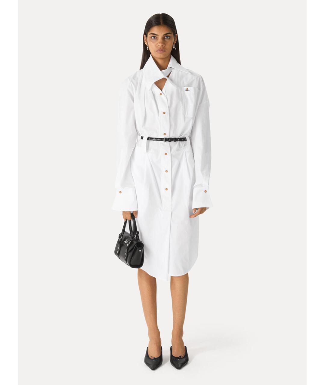 VIVIENNE WESTWOOD Белое хлопковое повседневное платье, фото 2