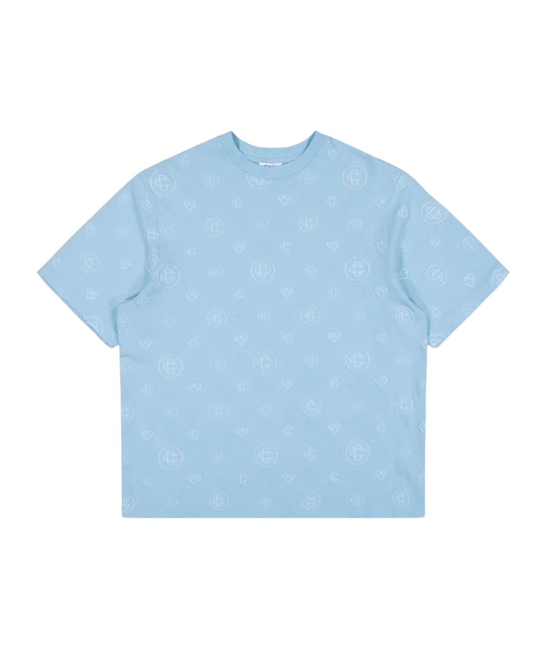 CASABLANCA Голубая хлопковая футболка, фото 1