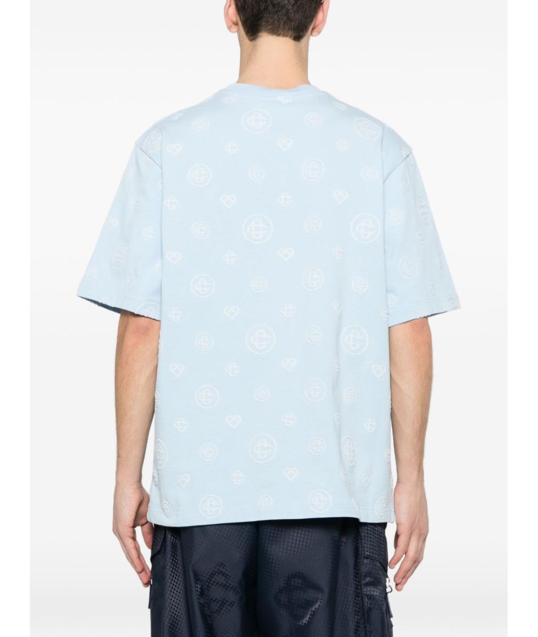 CASABLANCA Голубая хлопковая футболка, фото 5