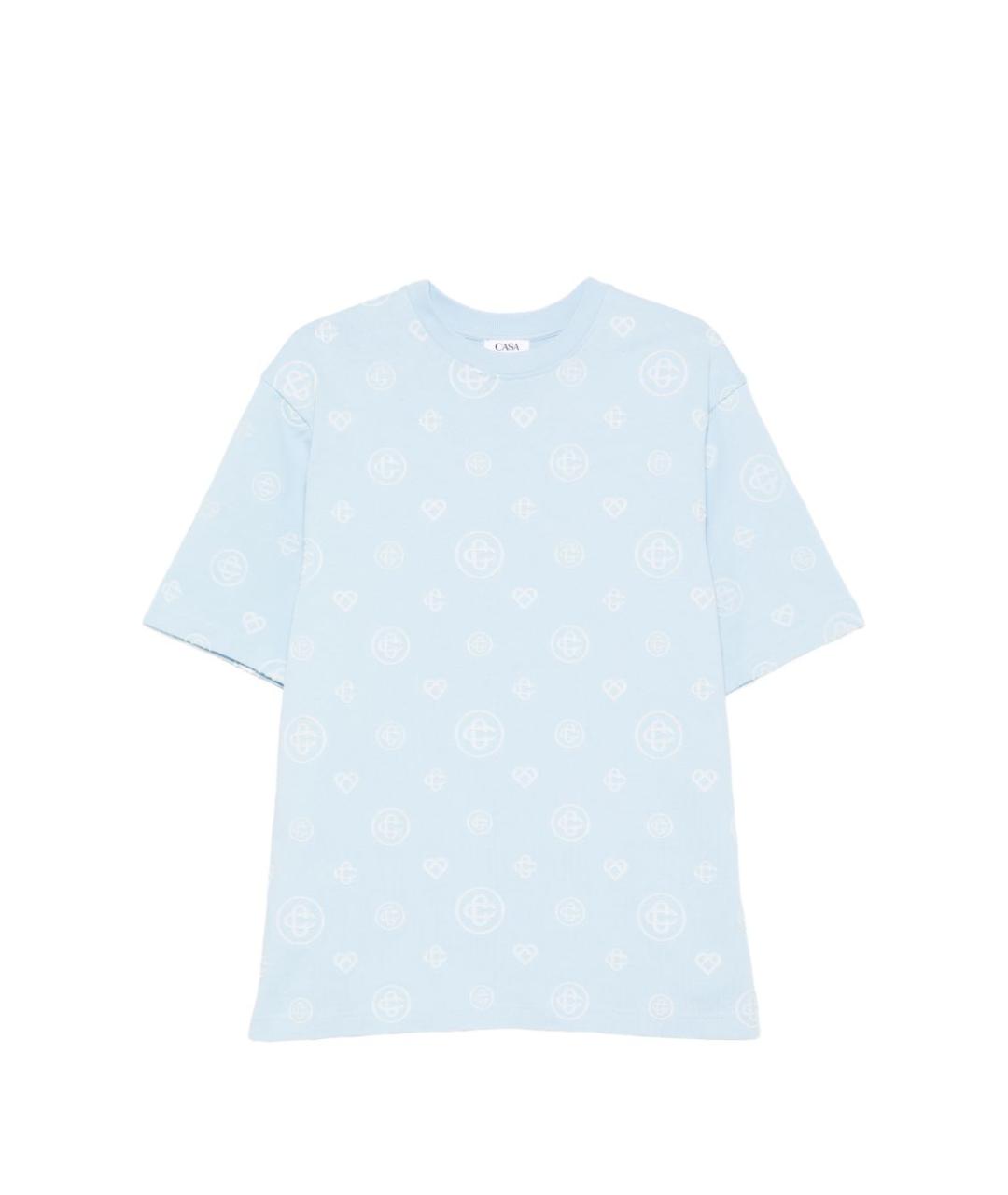 CASABLANCA Голубая хлопковая футболка, фото 7