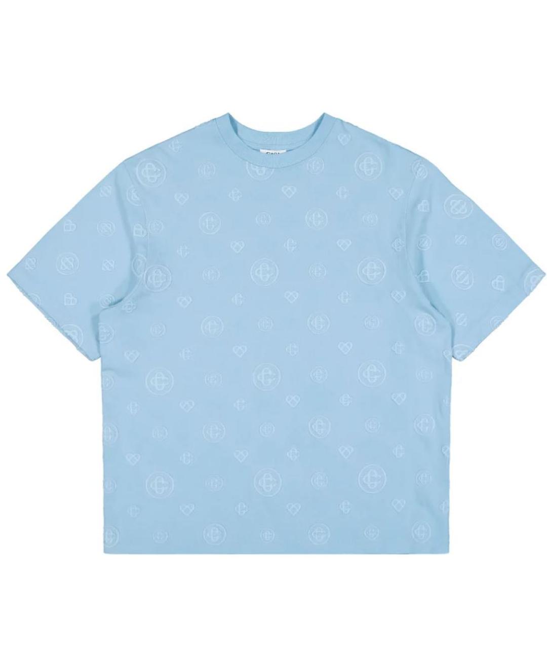 CASABLANCA Голубая хлопковая футболка, фото 8