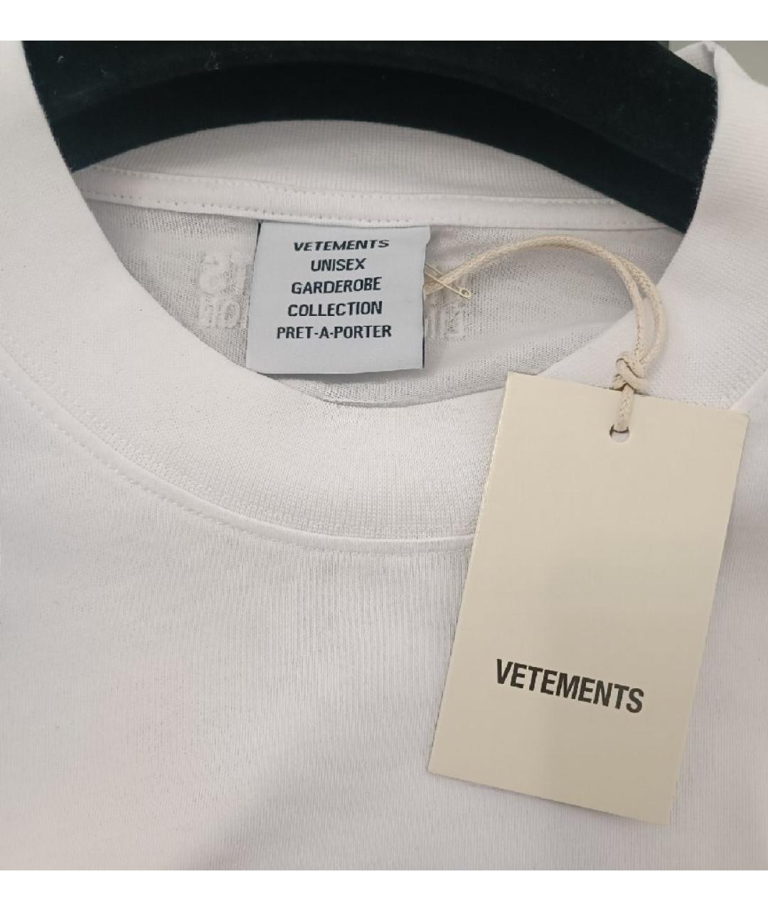 VETEMENTS Белая хлопковая футболка, фото 3