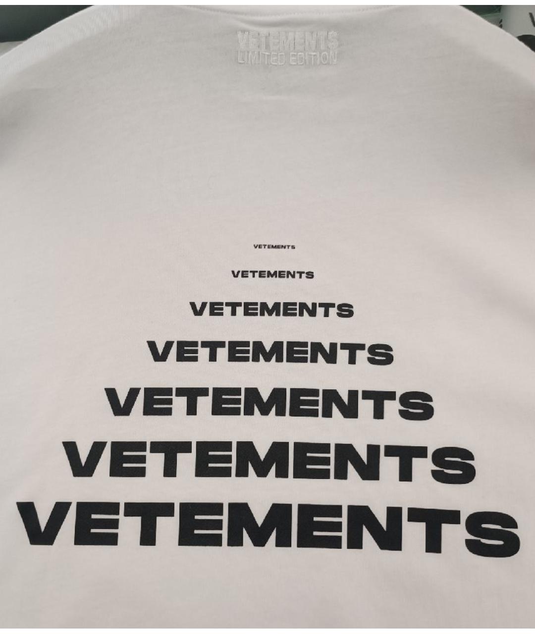 VETEMENTS Белая хлопковая футболка, фото 4
