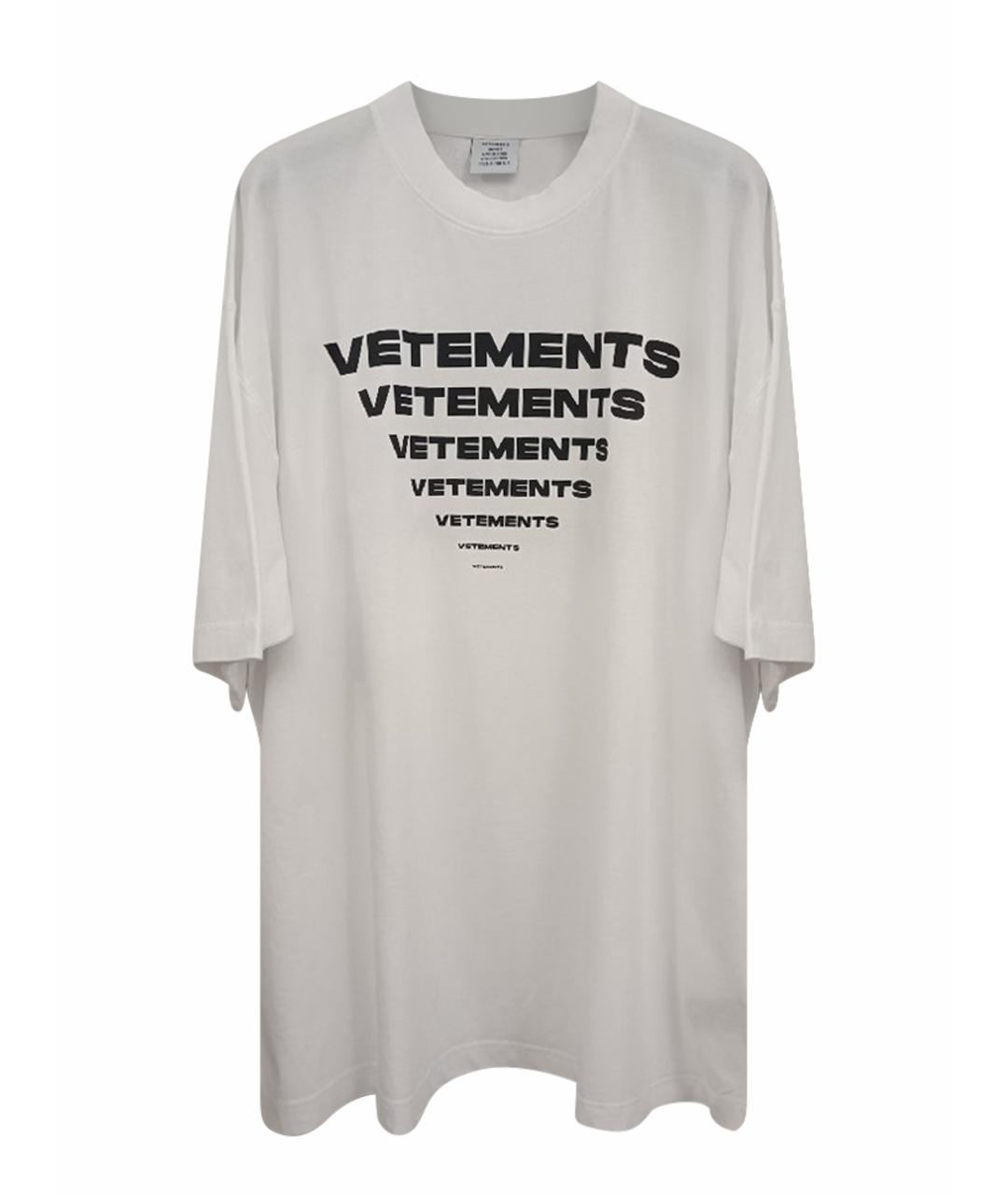 VETEMENTS Белая хлопковая футболка, фото 1