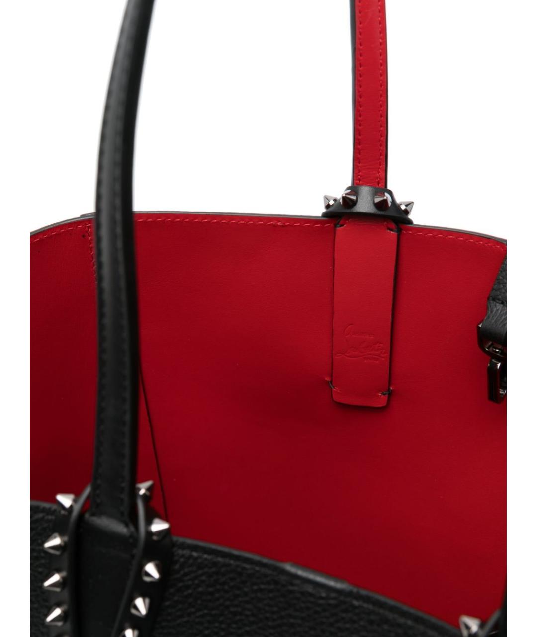 CHRISTIAN LOUBOUTIN Черная кожаная сумка тоут, фото 4