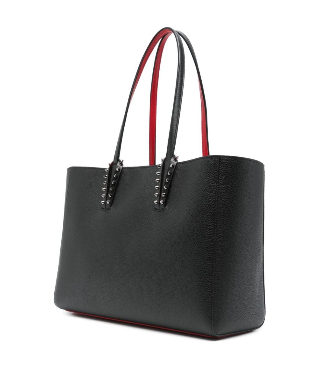 CHRISTIAN LOUBOUTIN Черная кожаная сумка тоут, фото 2