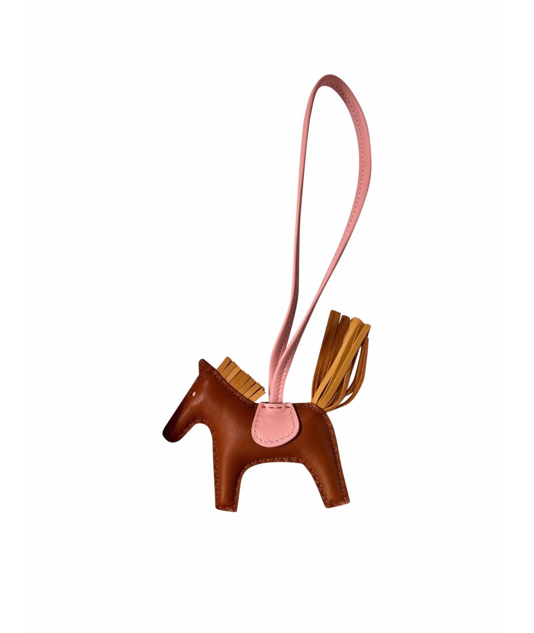 HERMES Коричневый брелок, фото 1