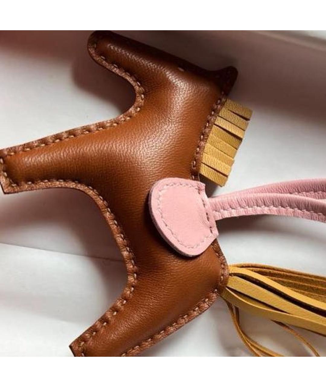 HERMES Коричневый брелок, фото 4