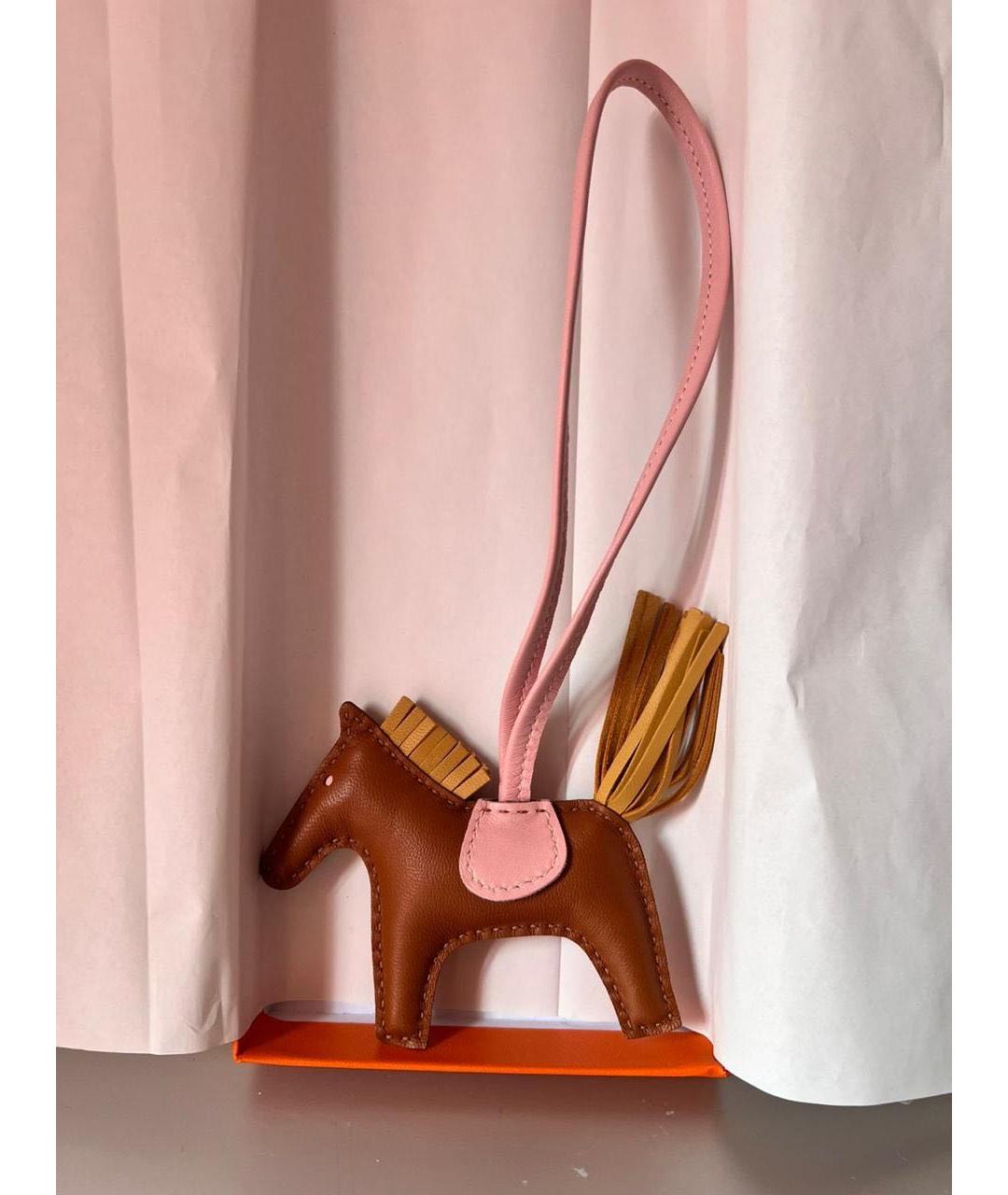 HERMES Коричневый брелок, фото 5