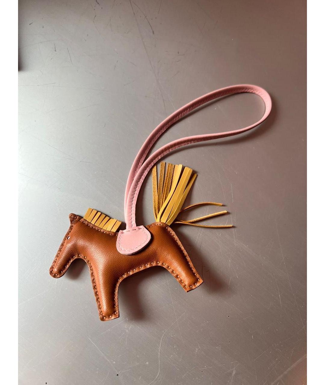 HERMES Коричневый брелок, фото 2