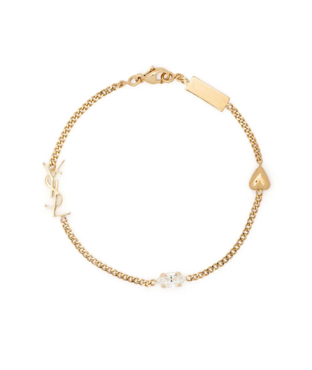 SAINT LAURENT Золотой металлический браслет, фото 2