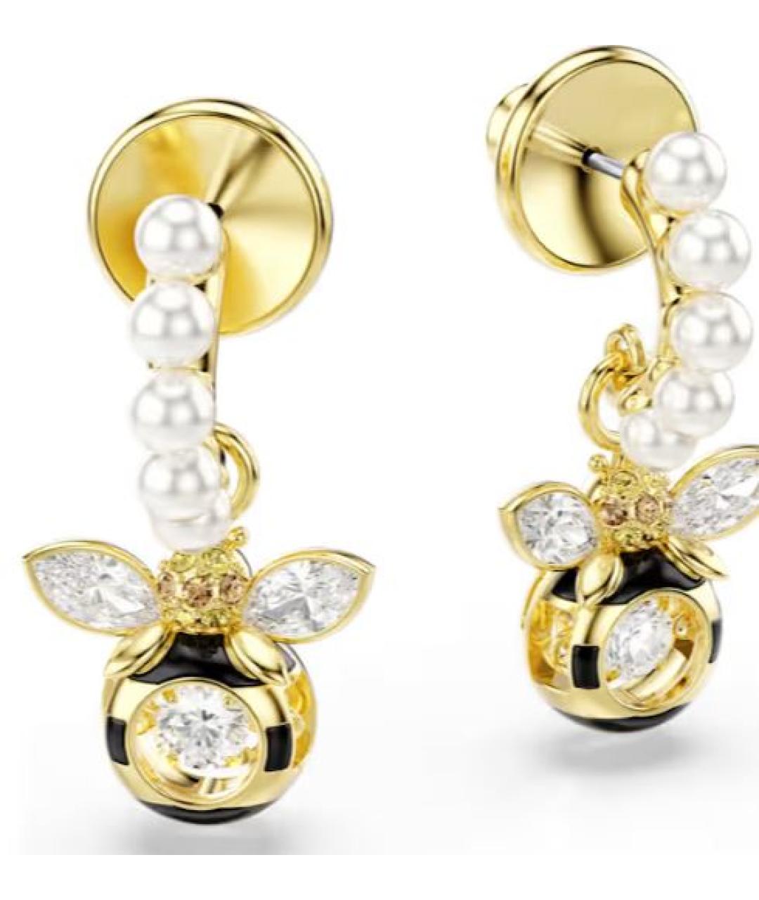 SWAROVSKI Золотые латунные серьги, фото 1