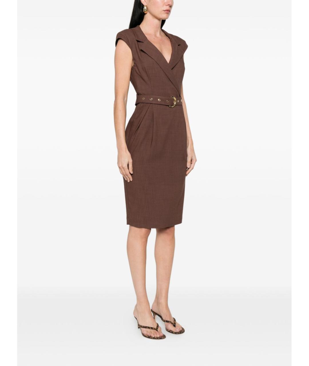PINKO Коричневое вискозное повседневное платье, фото 4