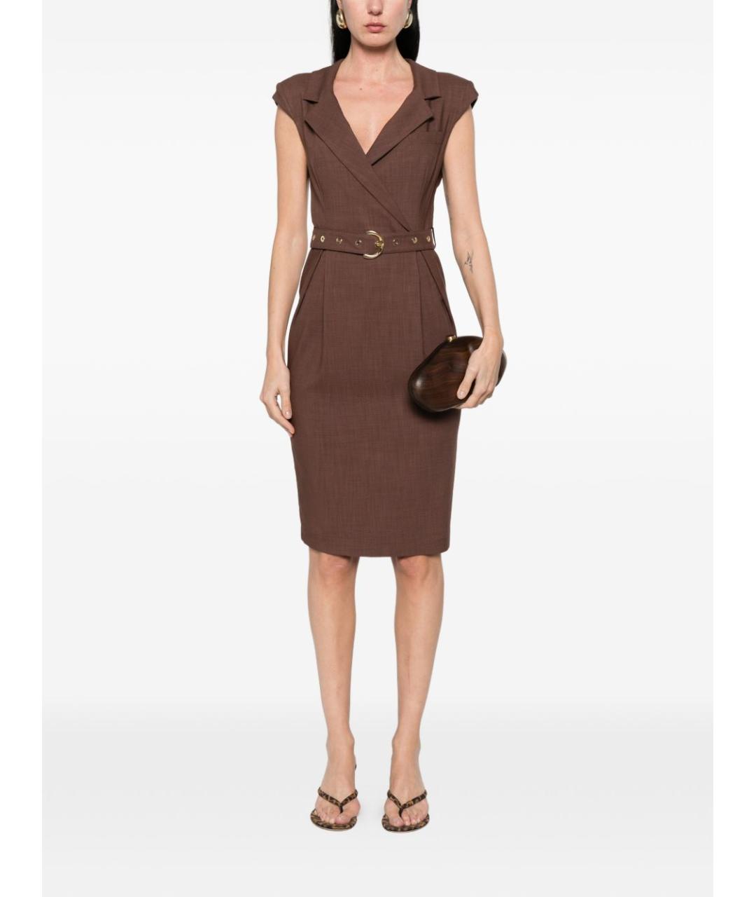PINKO Коричневое вискозное повседневное платье, фото 2