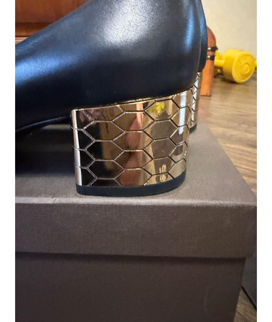 ROBERTO CAVALLI Черные кожаные туфли, фото 7