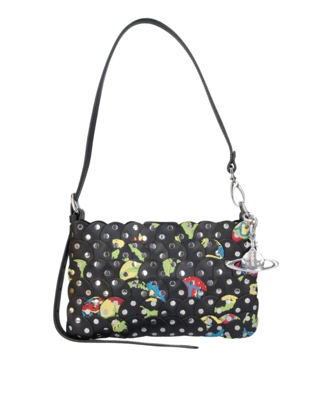 VIVIENNE WESTWOOD Черная кожаная сумка через плечо, фото 1