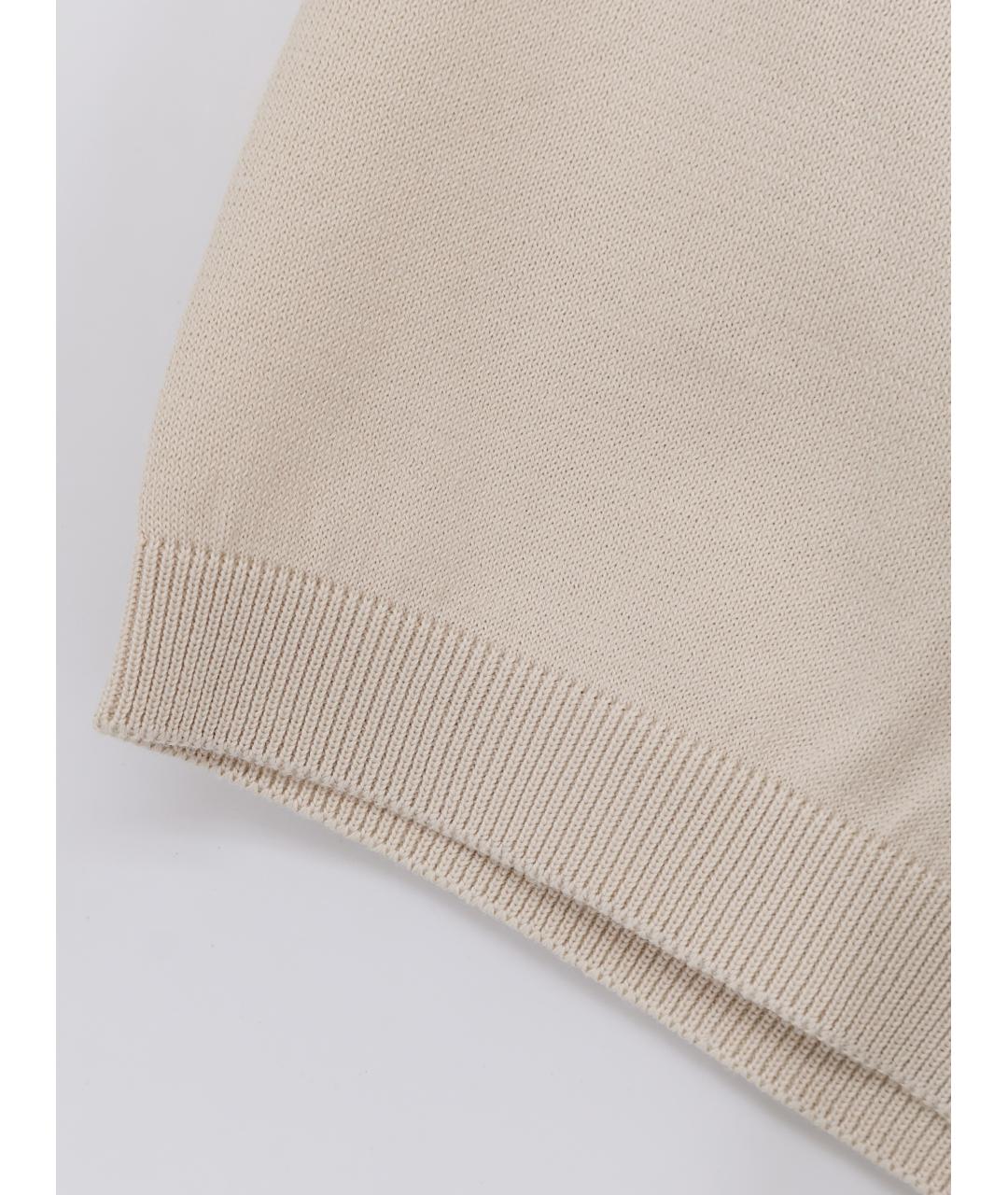 LORO PIANA Бежевая хлопковая футболка, фото 3