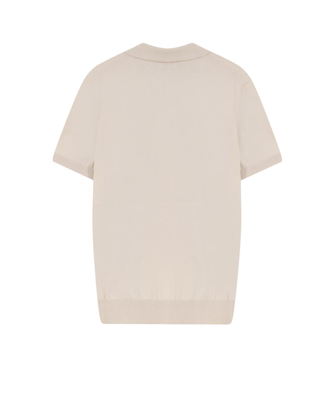 LORO PIANA Бежевая хлопковая футболка, фото 2