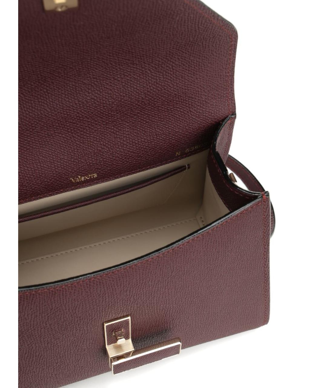 VALEXTRA Бордовая кожаная сумка тоут, фото 2
