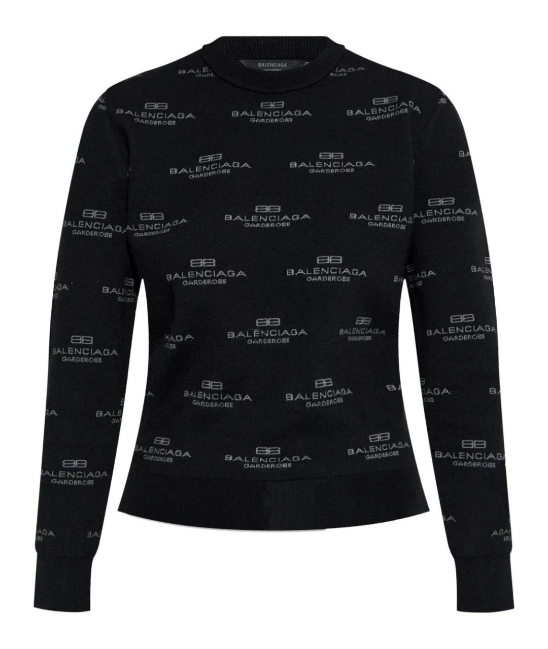 BALENCIAGA Черный шерстяной джемпер / свитер, фото 3