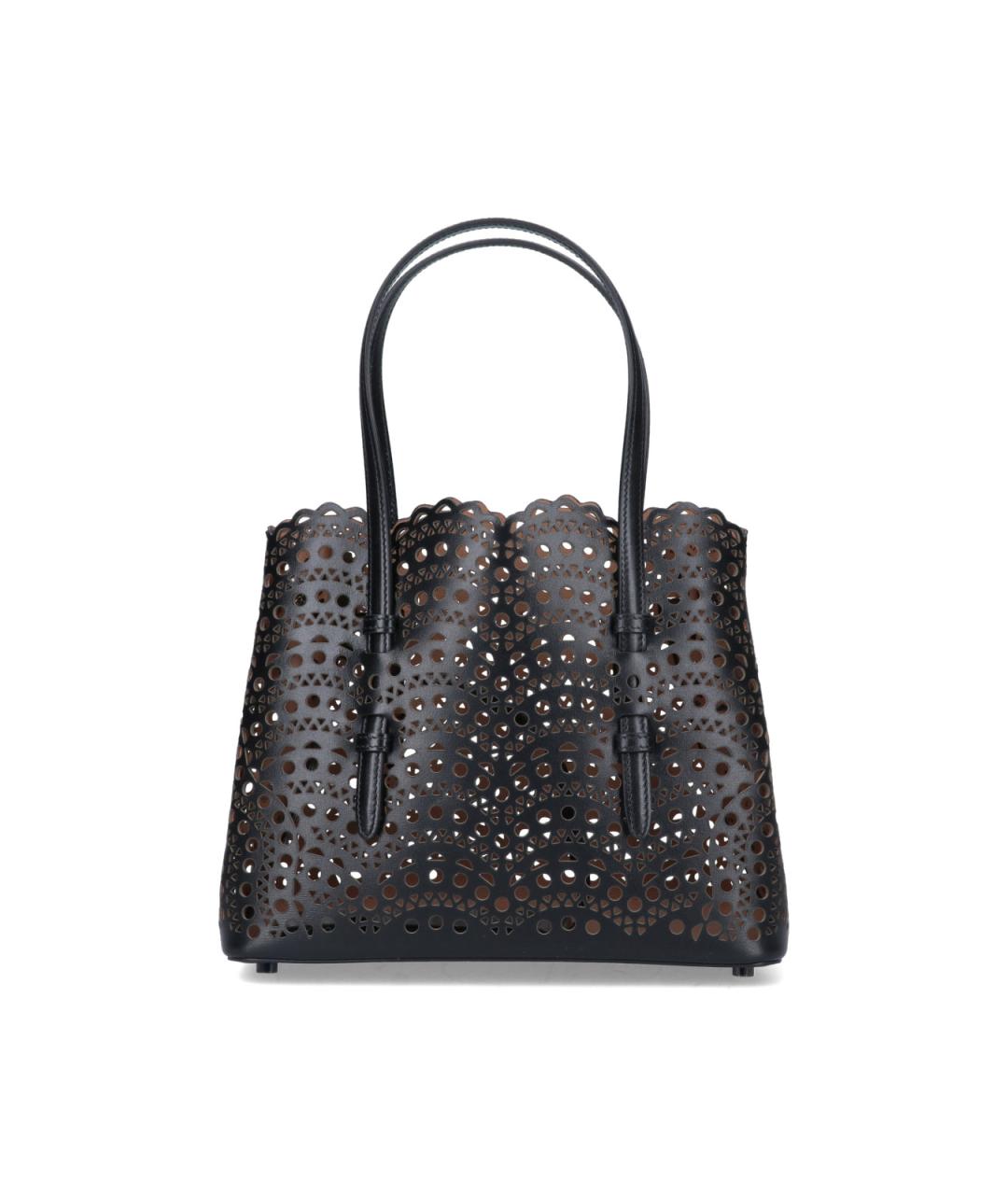 ALAIA Черная кожаная сумка с короткими ручками, фото 1