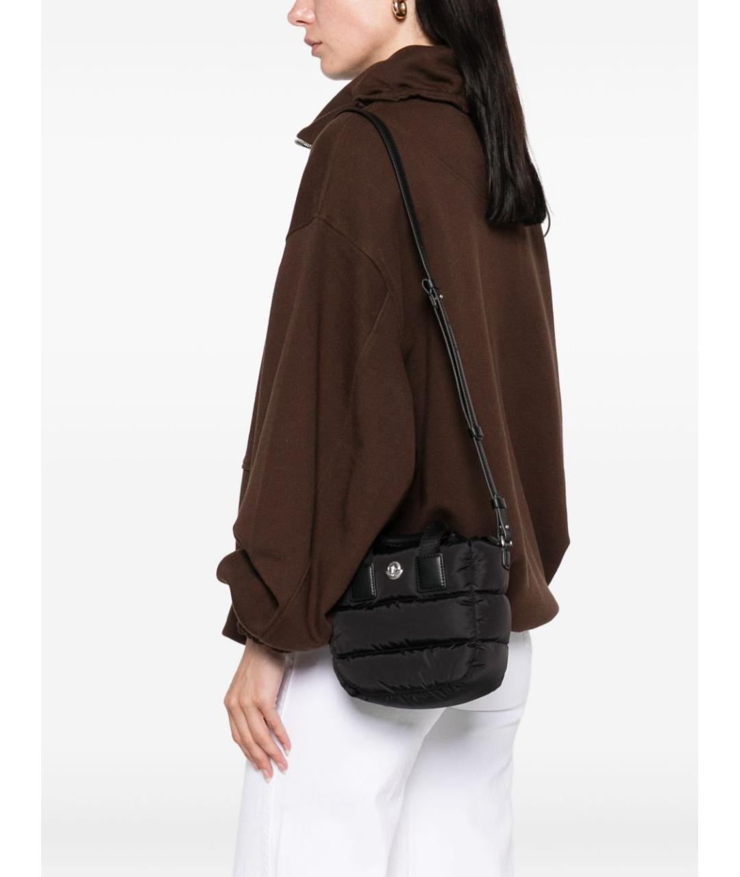 MONCLER Черная тканевая сумка тоут, фото 4