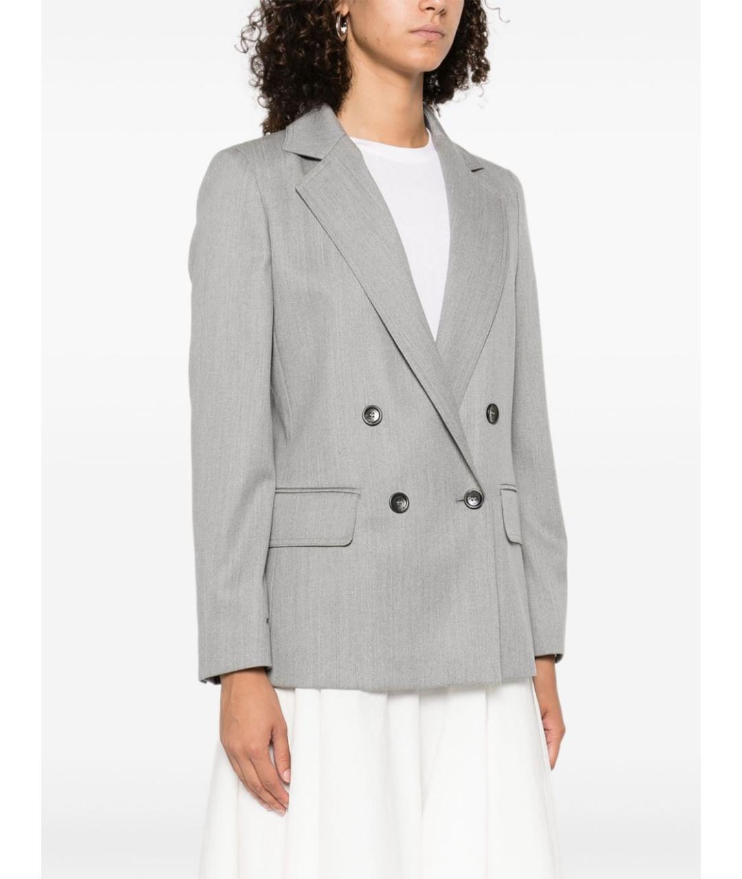 MAX MARA Серый шерстяной жакет/пиджак, фото 5