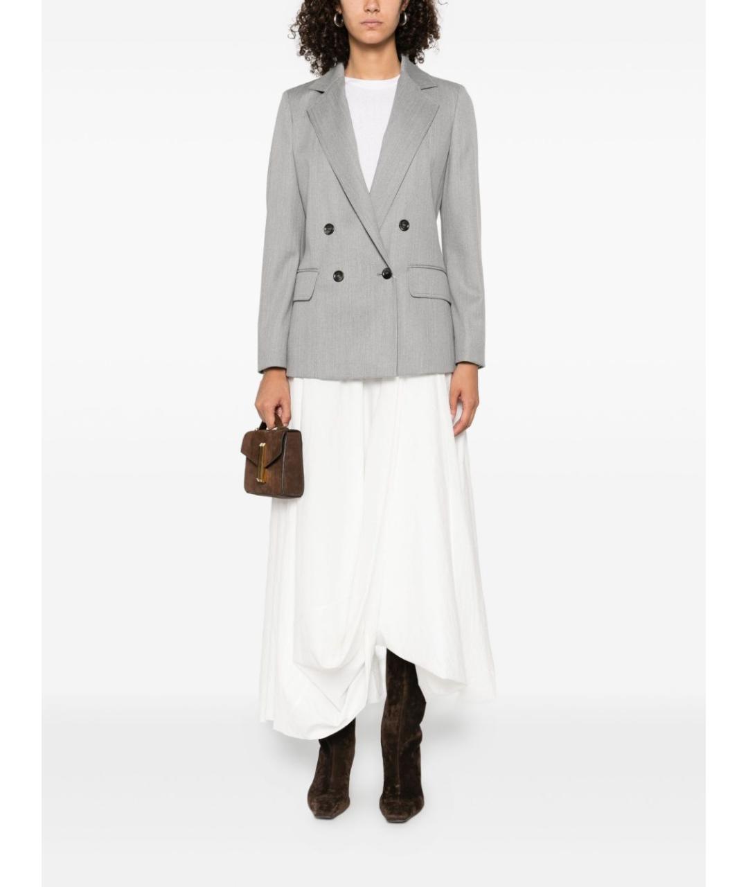 MAX MARA Серый шерстяной жакет/пиджак, фото 3