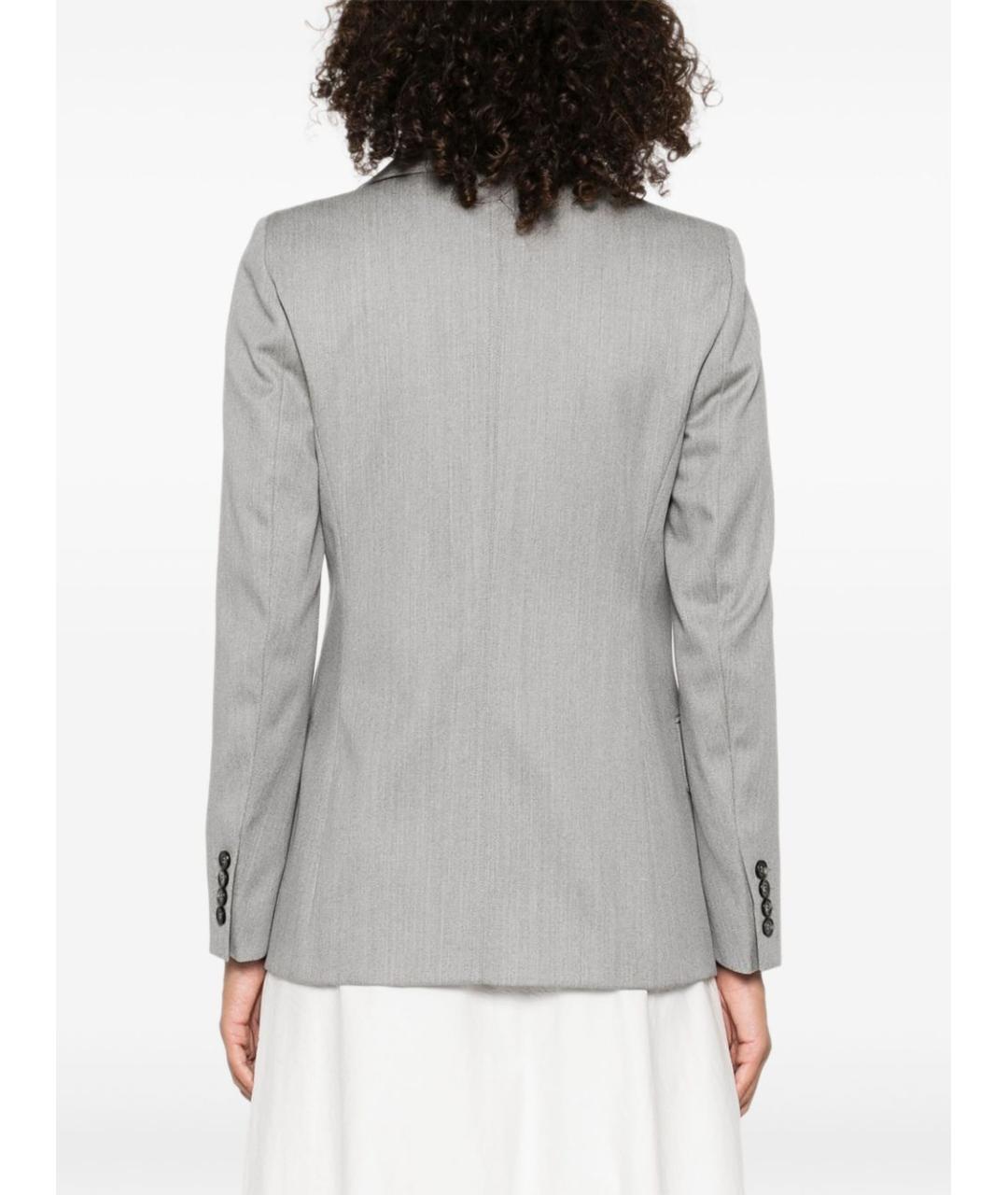 MAX MARA Серый шерстяной жакет/пиджак, фото 6