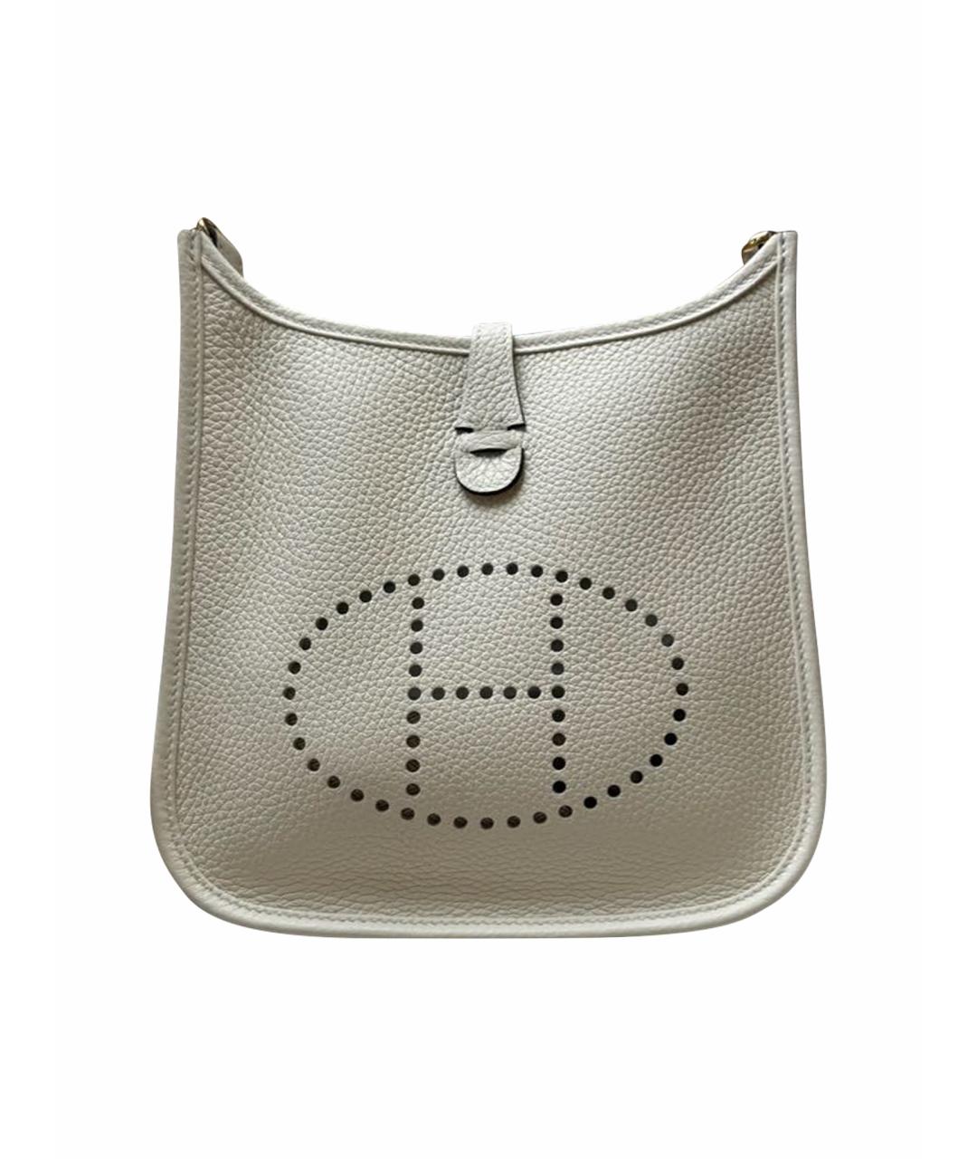 HERMES Белая кожаная сумка через плечо, фото 1