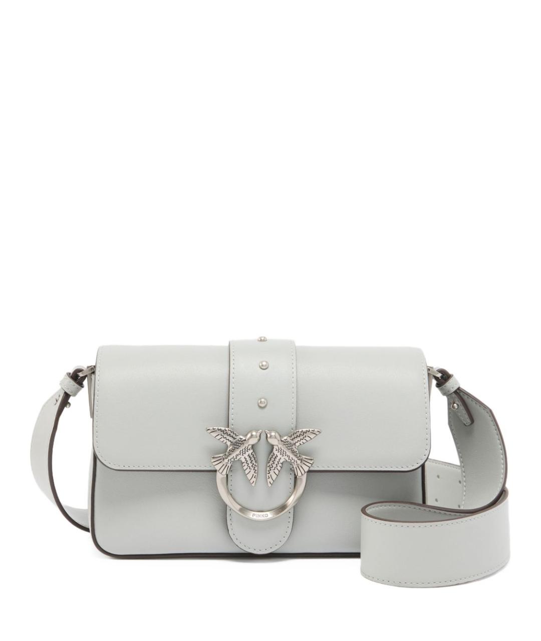 PINKO Серая кожаная сумка через плечо, фото 1