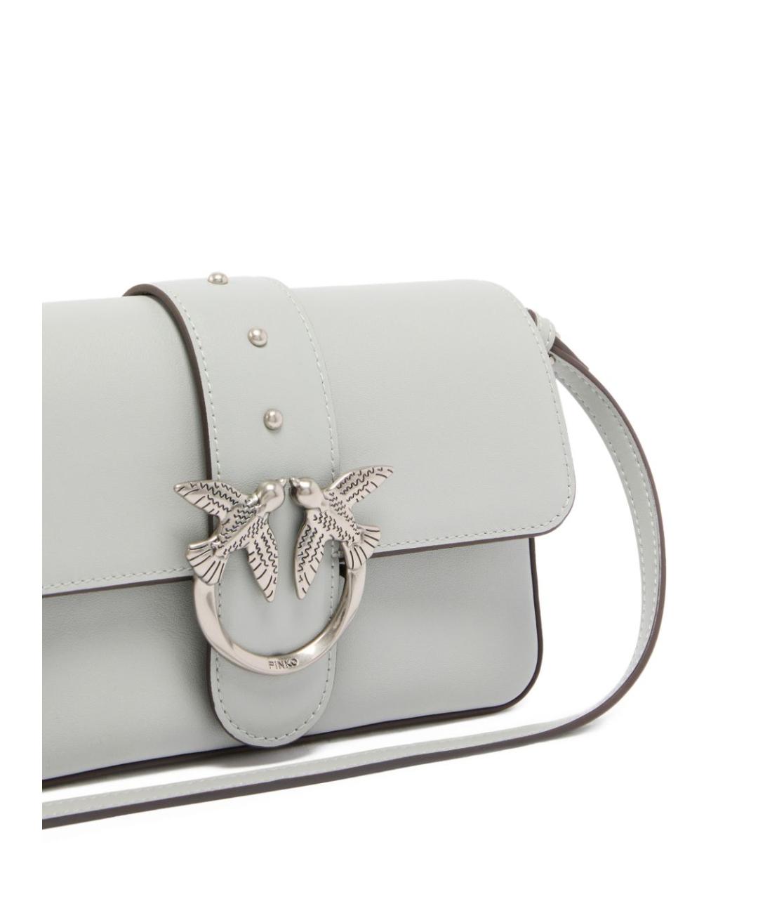 PINKO Серая кожаная сумка через плечо, фото 3