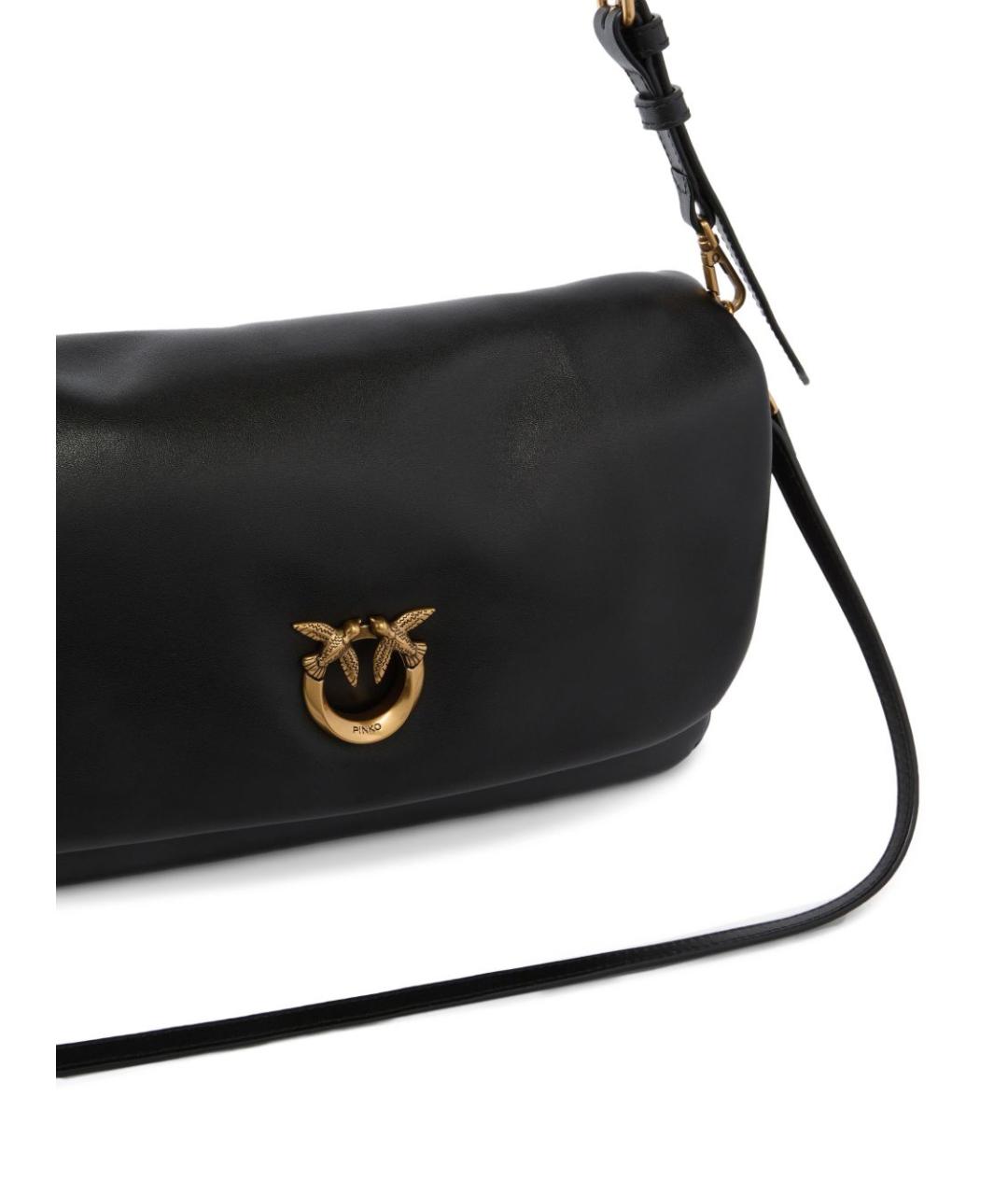 PINKO Черная кожаная сумка через плечо, фото 4