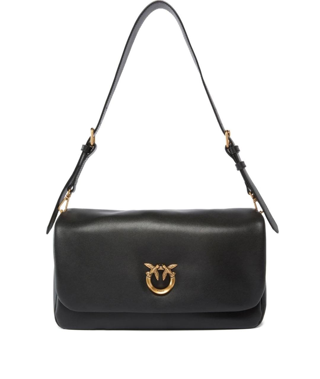 PINKO Черная кожаная сумка через плечо, фото 1