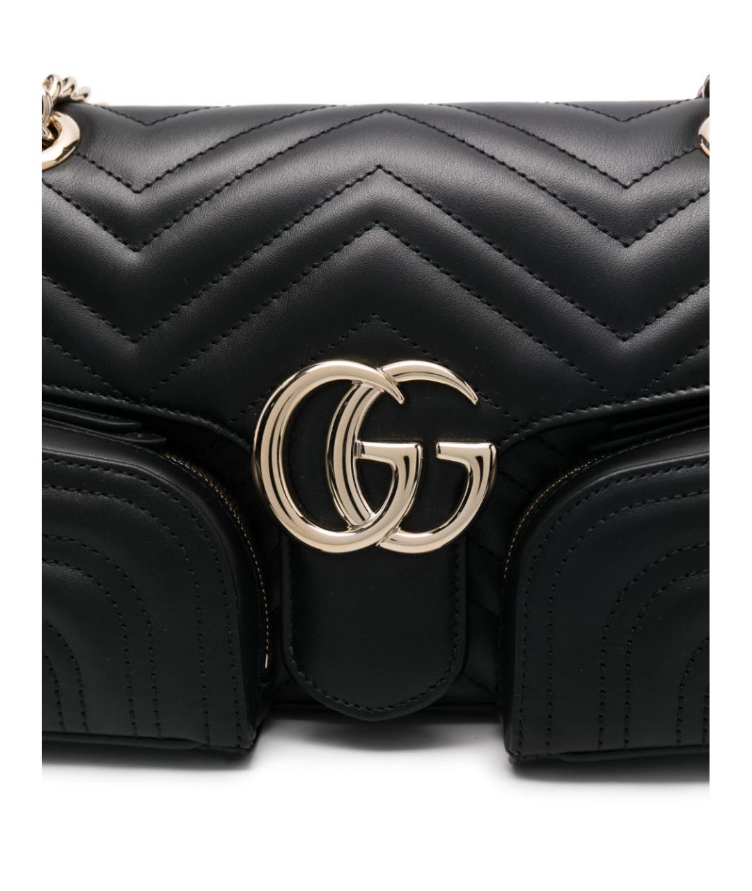 GUCCI Черная кожаная сумка через плечо, фото 7