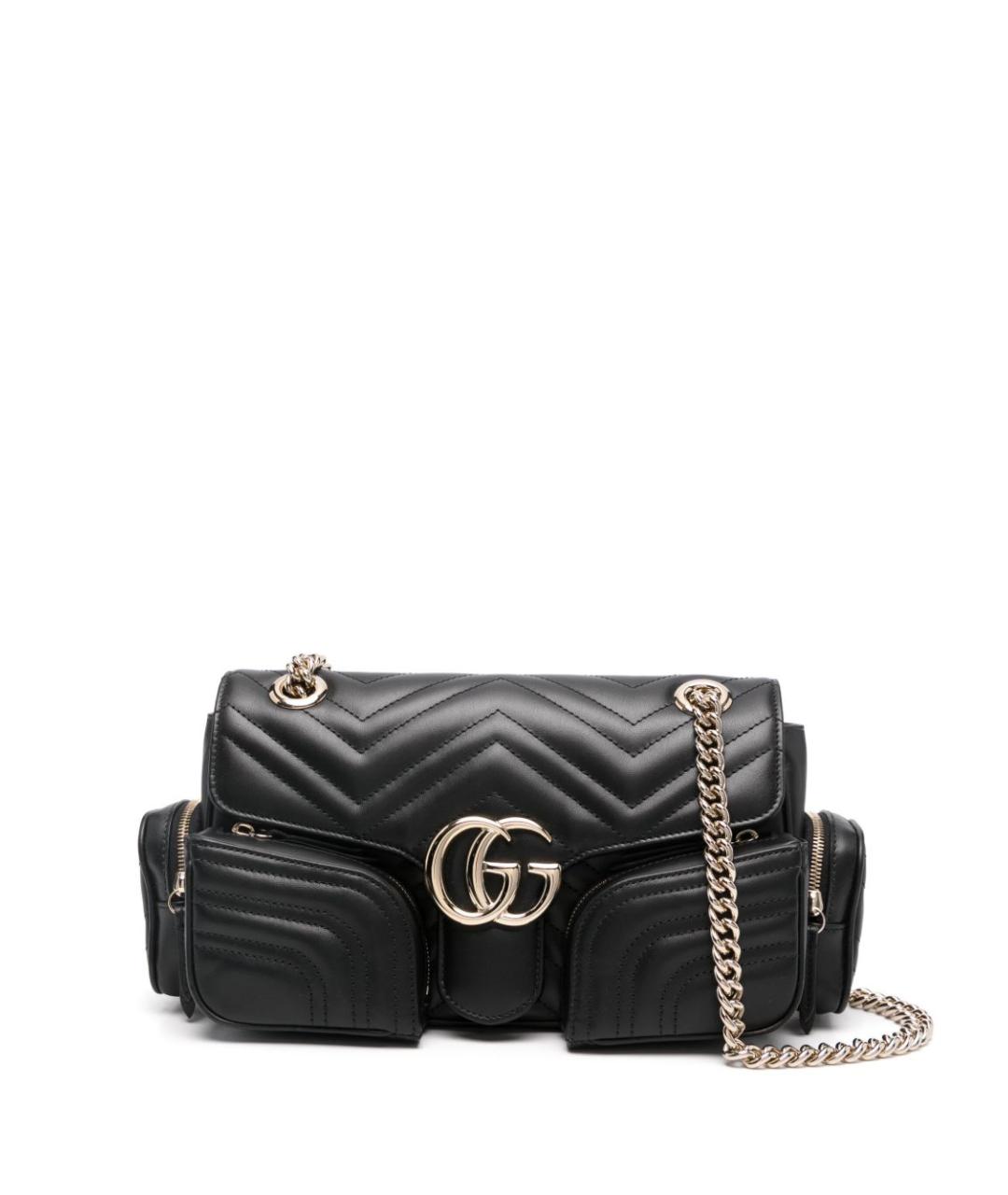 GUCCI Черная кожаная сумка через плечо, фото 3