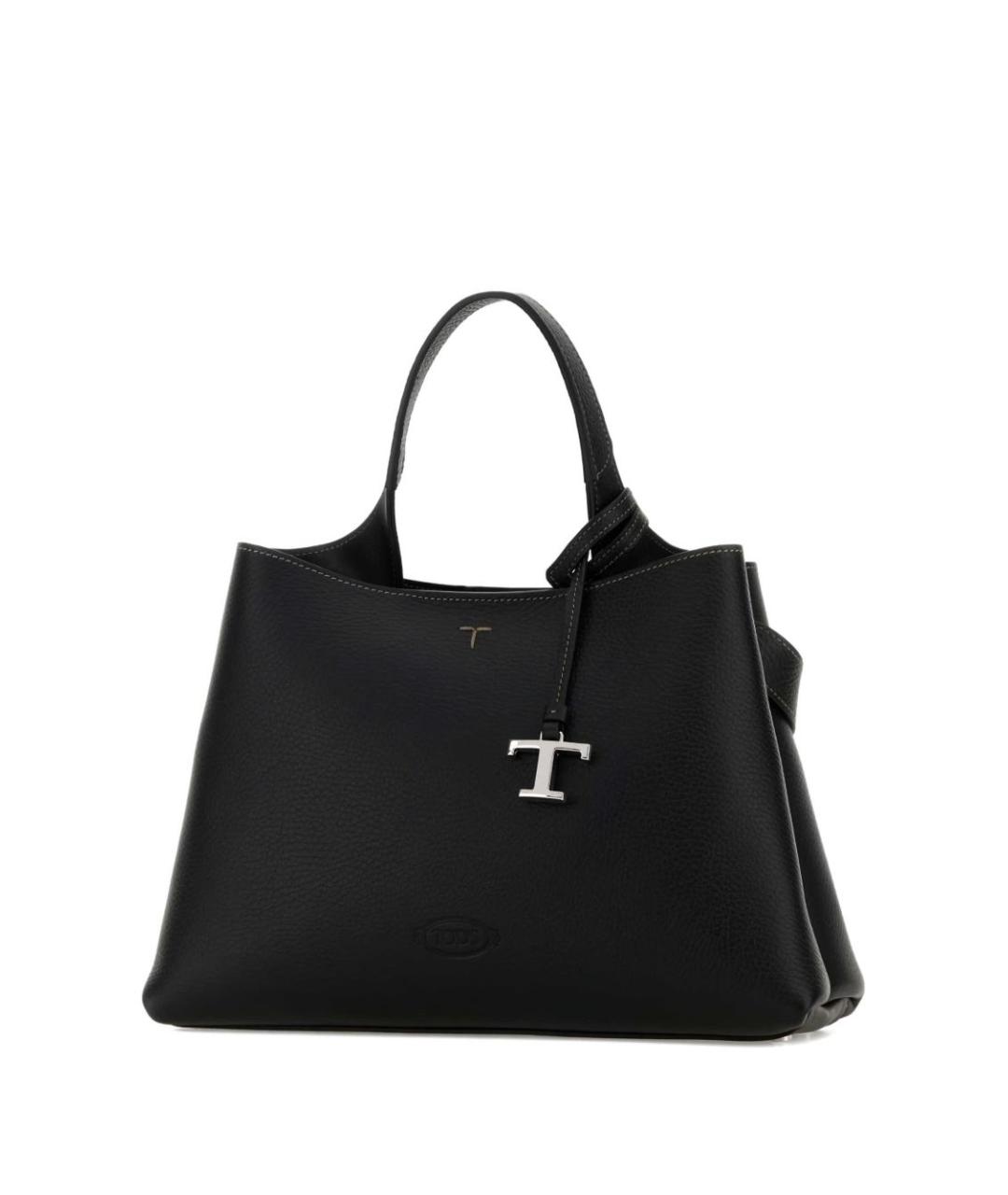 TOD'S Черная кожаная сумка тоут, фото 2