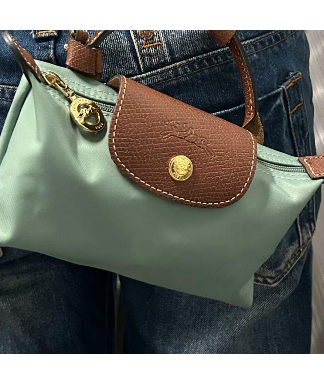 LONGCHAMP Голубая сумка с короткими ручками, фото 5