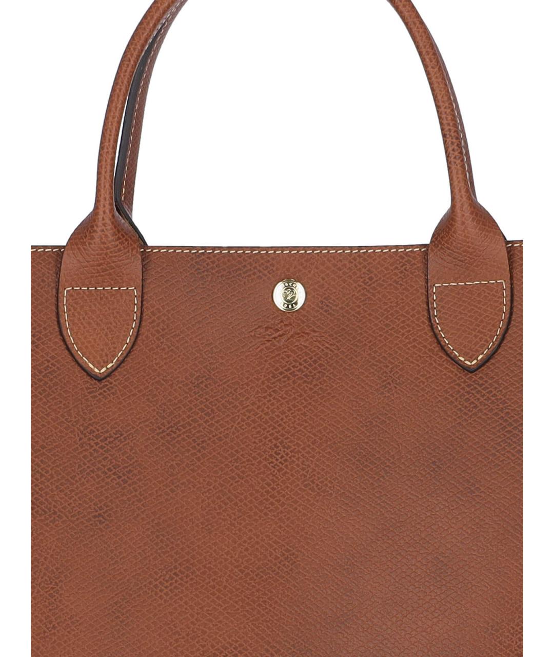 LONGCHAMP Коричневая кожаная сумка тоут, фото 4