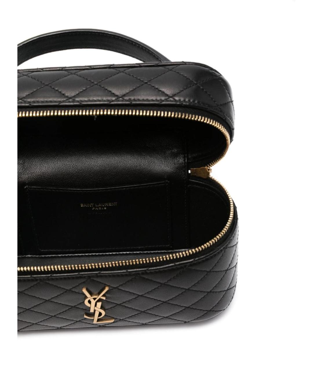 SAINT LAURENT Черная кожаная сумка через плечо, фото 4