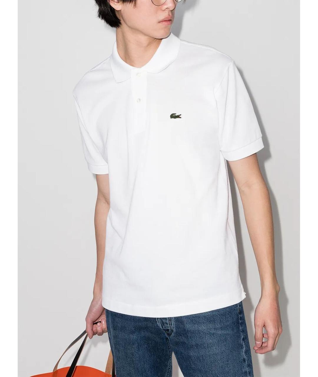 LACOSTE Белая хлопковая футболка, фото 2