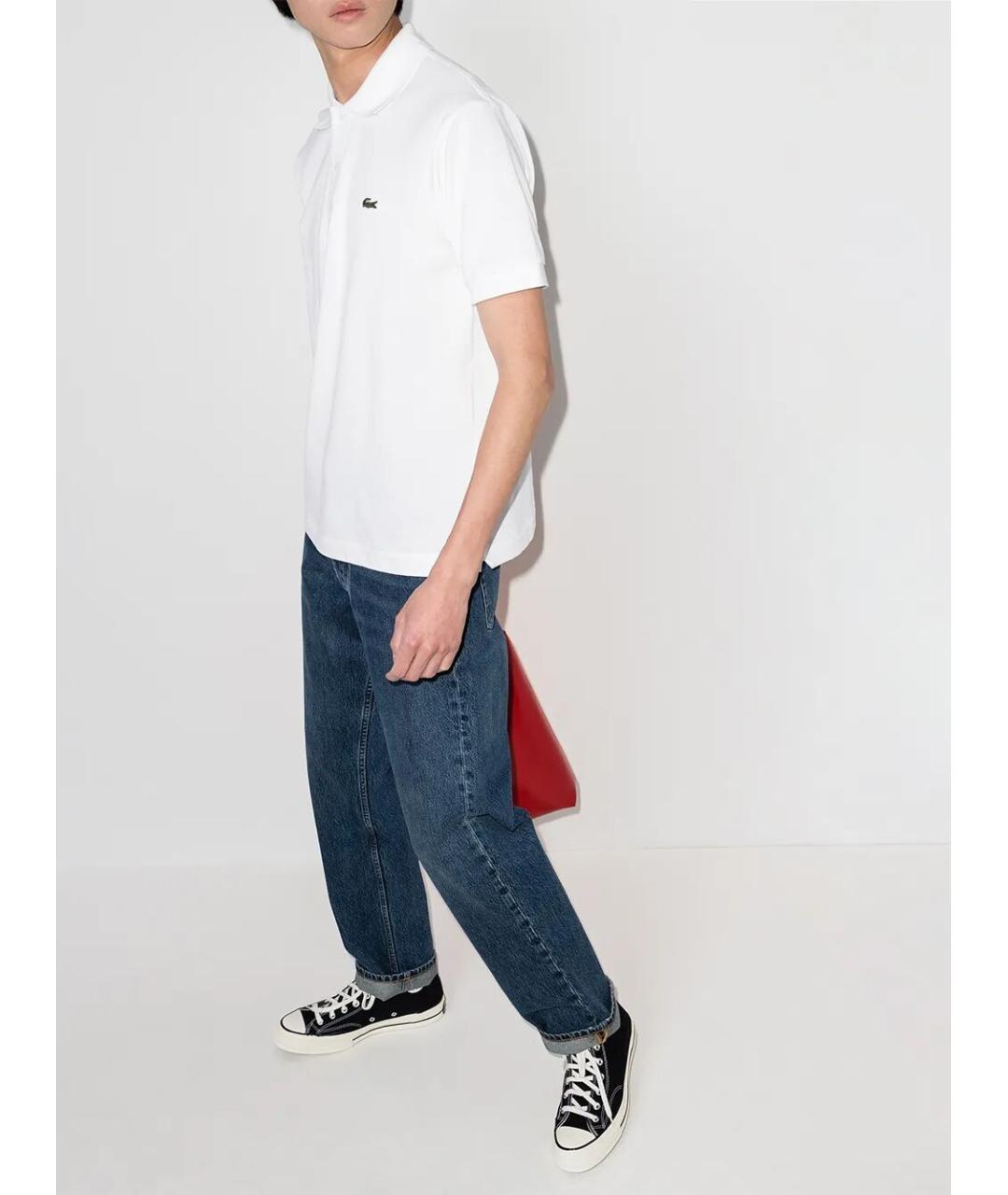 LACOSTE Белая хлопковая футболка, фото 5