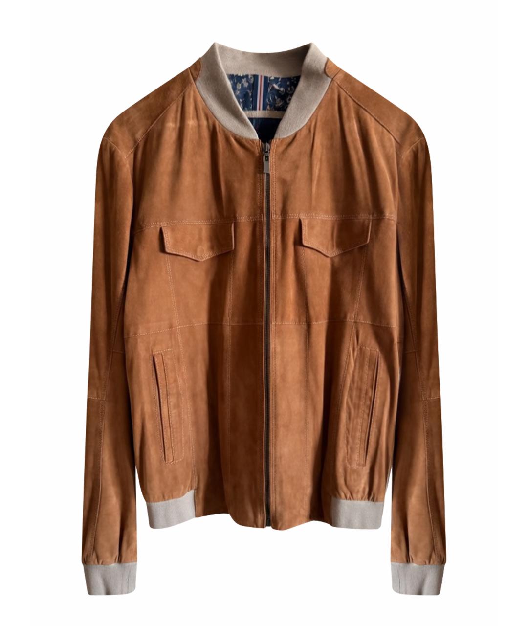 PAL ZILERI Бежевая замшевая куртка, фото 1